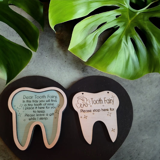 Boy's Tooth Fairy Tray with Door Sign
