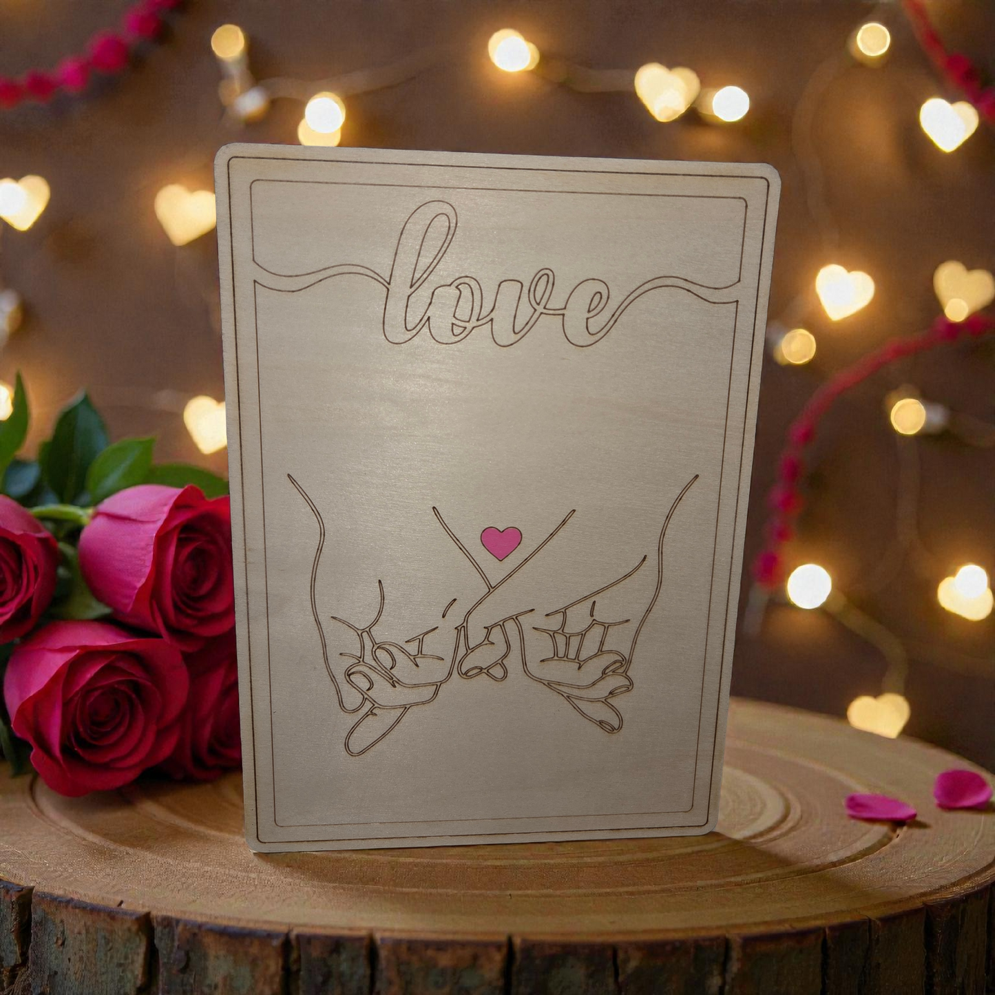 Love holding hands with stand